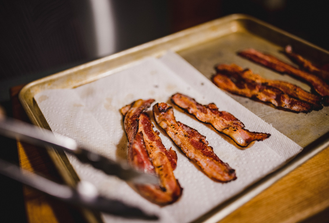 Pan of Cured Fine Meats Bacon
