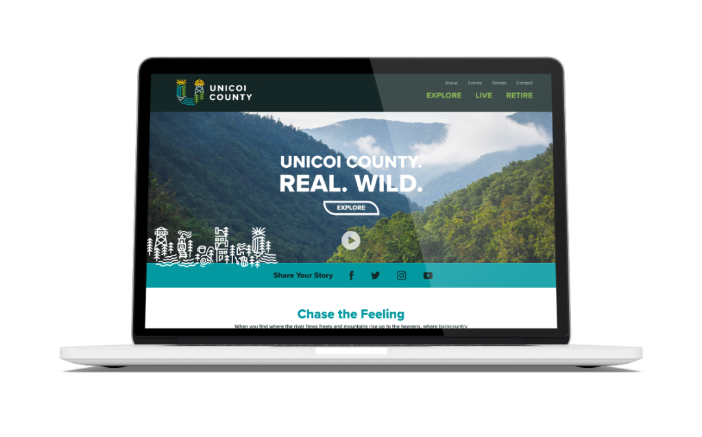 Photo of Unicoi County branding website