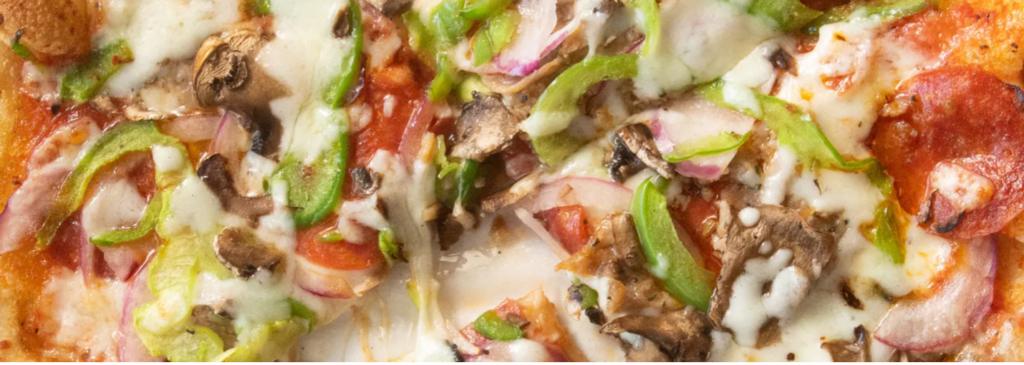 Close up image of pizza