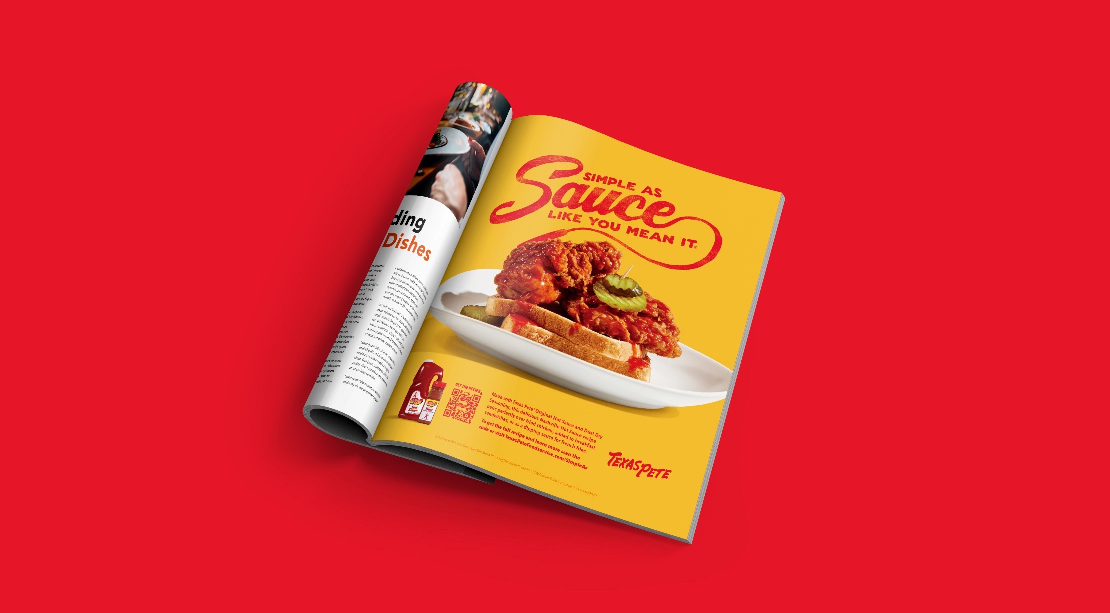 Texas Pete sauce like you mean it foodservice print ad campaign