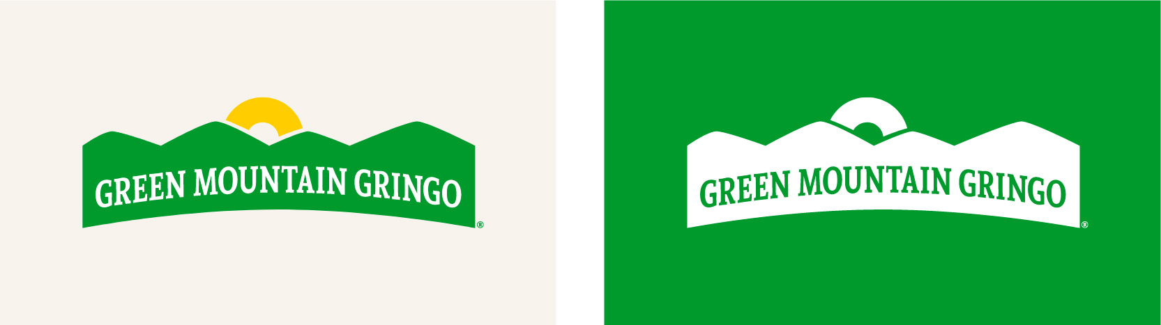 Green Mountain Gringo New Logo on Light Background and Reversed Out