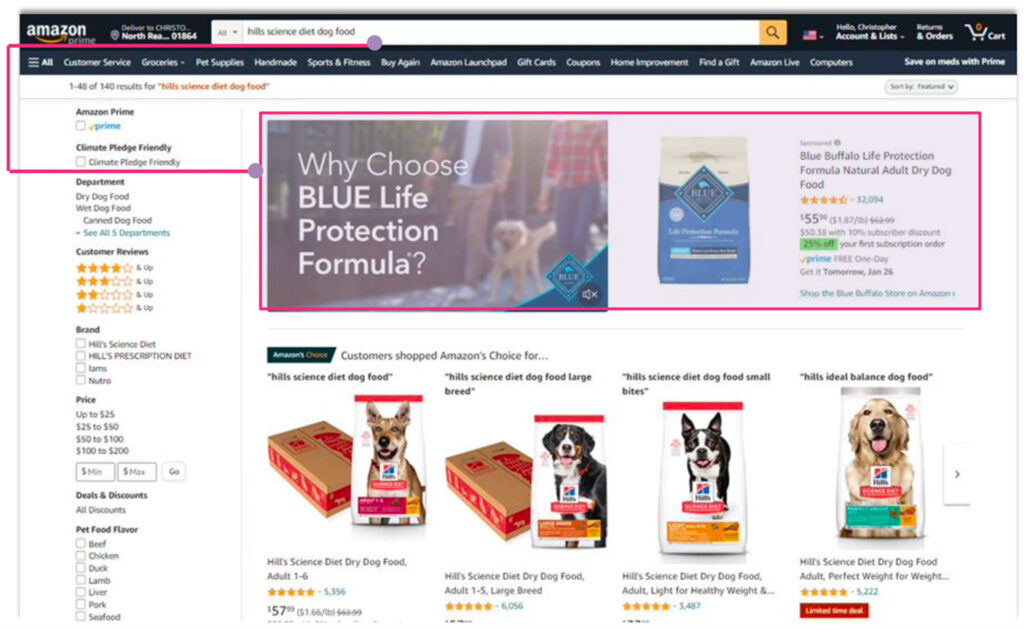 Amazon advertising example