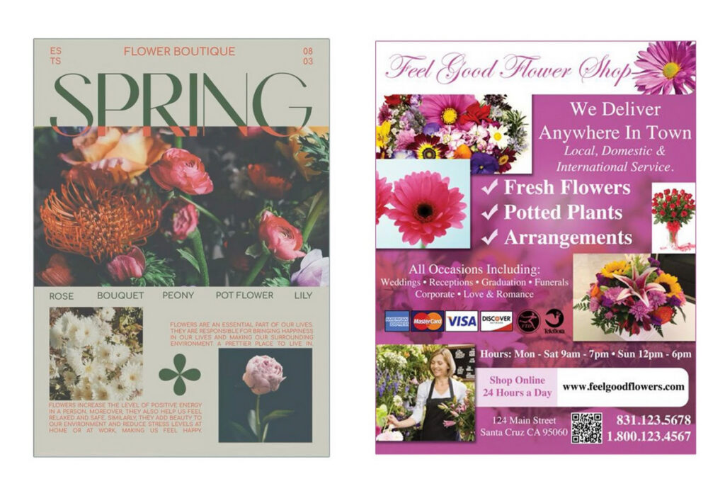 Layout Comparison between between two floral companies